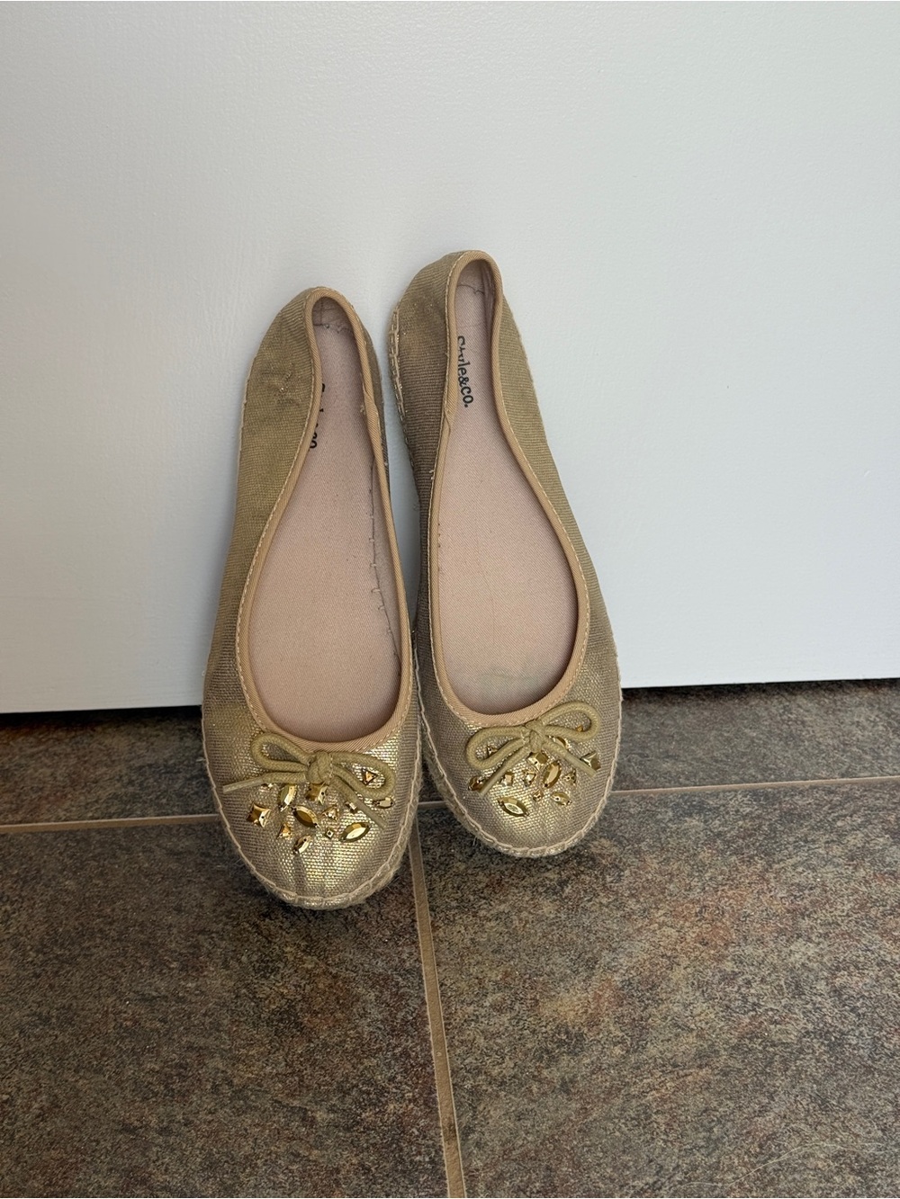 Gold Embellished Women’s Ballet Flats